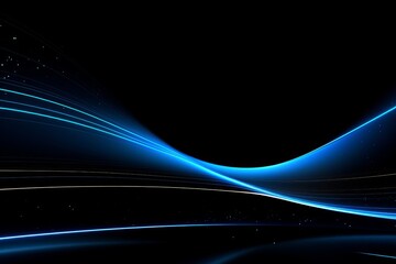 Abstract Blue Lines on Black Background