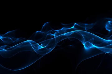 Fototapeta premium Abstract Blue Lines on Black Background