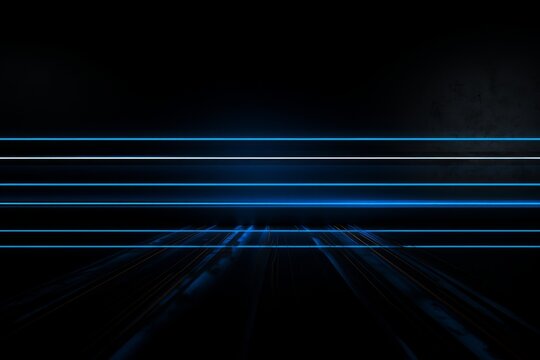 Abstract Blue Lines on Black Background