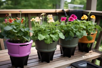 flower pots equipped with self-watering system