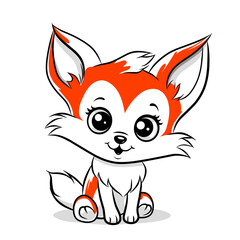 fox clipart illustration design on a white background