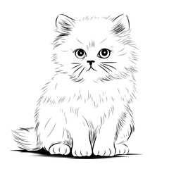 white cat design illustration on a white background