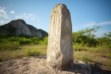 image of a limestone pillar marking national territory