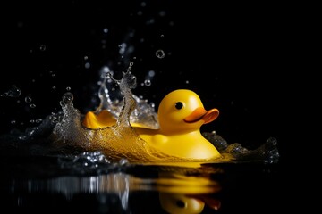rubber duck floating, artistic. Generative AI