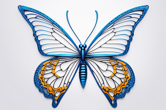 Butterfly toy for kids isolated on white background - Generative AI
