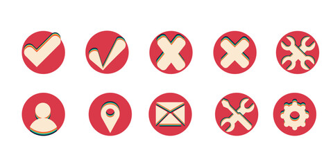 10 icons. Vector icons set website. for retro style computers and phones,1