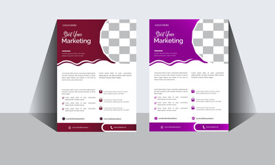 Professional Business Flyer in A4 With Colorful Business proposal, A4 page Background, Modern Layout, Geometric Shapes