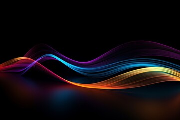 Colorful Lines on Black Background