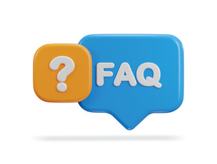 3d speech bubble with FAQ icon vector illustration