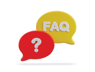 3d speech bubble with FAQ icon vector illustration