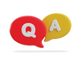 3d speech bubble Q&A icon vector illustration