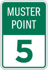 Muster point area sign