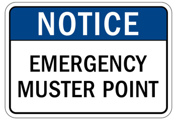 Muster point area sign