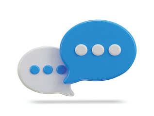 3d chatting speech bubbles icon illustration