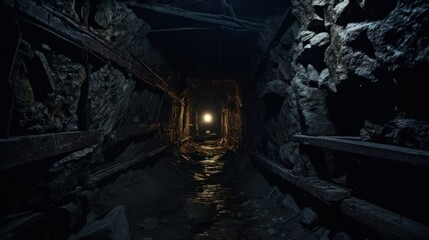 Dark underground tunnel