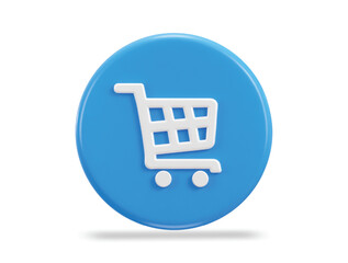 3d shopping cart icon vector illustration