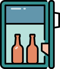 Refrigerator drink line icon