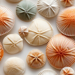 Seashells on a beach repeat pattern