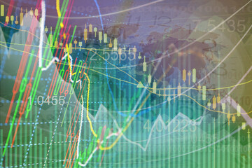 Abstract stock market diagram candle bars trade.