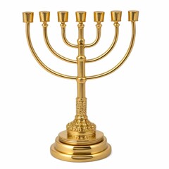 AI generated illustration of Hanukkah menorah isolated on a white background