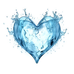 heart from water water, splash, drop, bubble, liquid, blue, abstract, wave, clean, white, clear, isolated, splashing, 