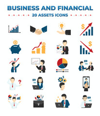Fototapeta premium Set of business and Financial icons