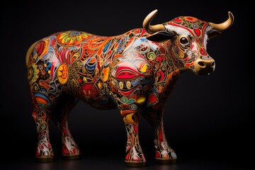 an optimistic cattle that symbolizes the thriving market. Generative AI - obrazy, fototapety, plakaty