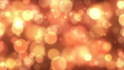 Abstract background with boke effect. Luxury gold background with gold particle. Glitter vintage lights background. Christmas Gold foil texture. Holiday concept. 3d rendering
