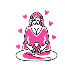 Mother Pregnancy Vector Graphic Design illustration Emblem Symbol and Icon