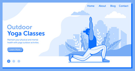 Outdoor Yoga and Fitness Classes Horizontal Banner