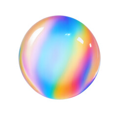 rainbow colors soap bubble isolated on transparent background