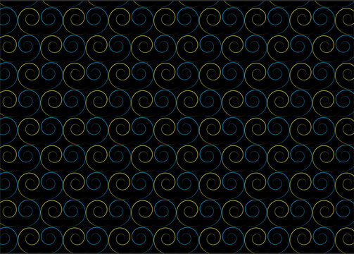 Blue , black pattern