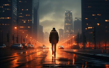 photo of man in a city street