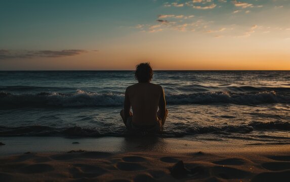 photo of man on the beach