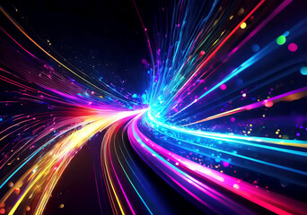 Obraz premium カーブしたカラフルな光線