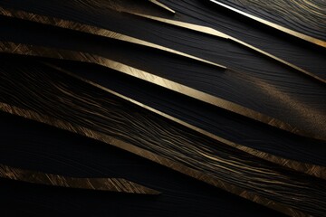 Golden Lines Texture on Black Background