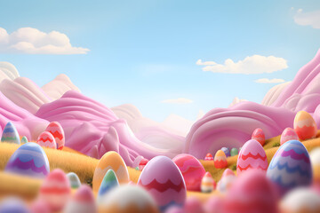 Bunte Osterfreuden - Ein fröhlicher Hintergrund mit festlich gefärbten Ostereiern, der frühlingshafte Freude und Osterstimmung verbreitet