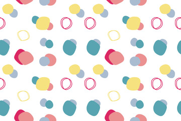 Geometric abstract background with blob shapes. Illustration for kids, modern colors, seamless pattern. Vector simple design