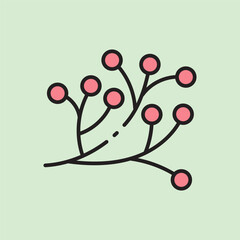christmas berry icon with lineal color style