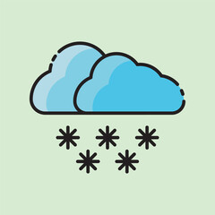 christmas weather icon with lineal color style