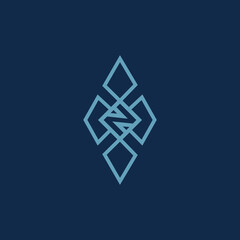 Obraz premium The logo is a cloverleaf and the letter N. Unique and elegant.
