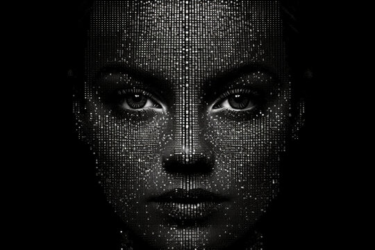 ASCII art, a portrait of a gorgeous woman