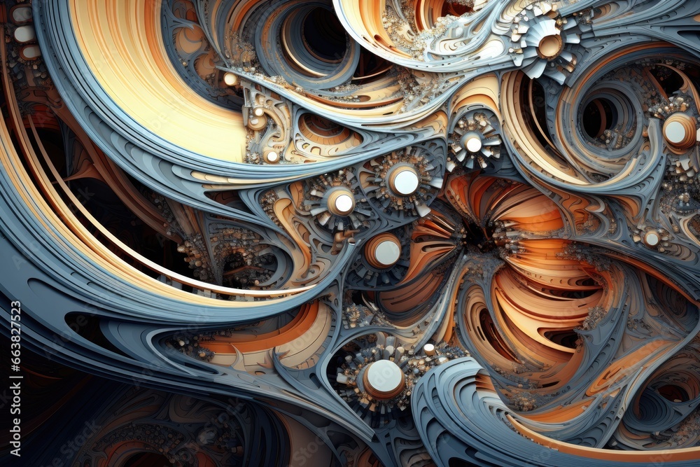 Poster abstract computer generated fractal design. a fractal is a never-ending pattern. fractals are infini