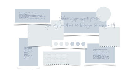 Vector photo collage template moodboard pictures grids vector illustration