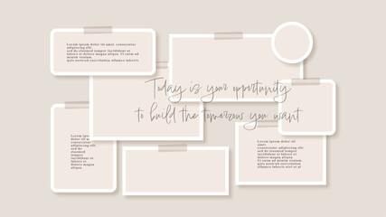 Vector photo collage template moodboard pictures grids vector illustration