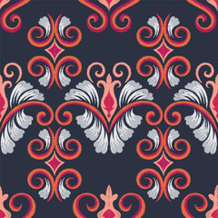 abstract plant art craft seamless pattern