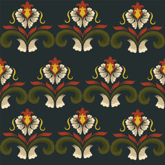 abstract plant art craft seamless pattern