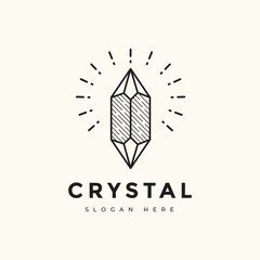 crystal light simple logo design vector graphic