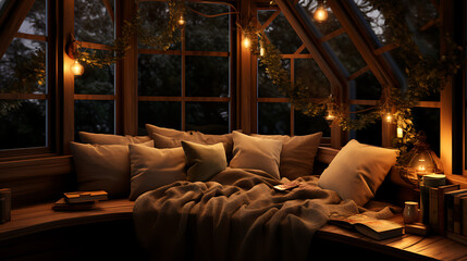 A Cozy Reading Nook with Plush Pillows