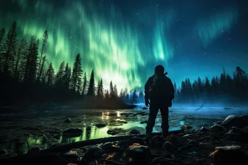 Rolgordijnen Photographing Aurora Borealis © dasom